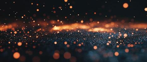 Grinding sparks illuminate a dark background during metalworking photo