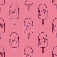 Seamless pattern with ice cream doodle for decorative print, wrapping paper, greeting cards, wallpaper and fabric 4 vector