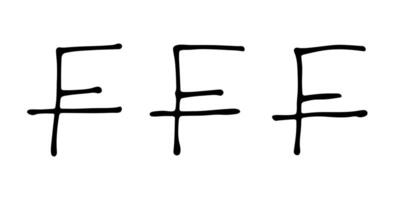 Hand drawn swiss franc currency symbol set Brush stroke doodle Single element for design 4 vector