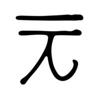Hand drawn chinese yuan currency symbol. Brush stroke doodle. Single element for design 4 vector