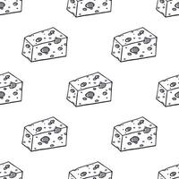 Seamless pattern with cheese doodle for decorative print, wrapping paper, greeting cards, wallpaper and fabric 4 vector