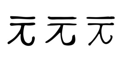 Hand drawn chinese yuan gold currency symbol set Brush stroke doodle Single element for design 4 vector