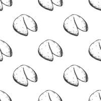 Seamless pattern with fortune cookies for decorative print, wrapping paper, greeting cards, wallpaper and fabric 4 vector