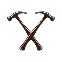 Two crossed hammers graphic sign, hammers illustration vector