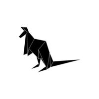 Kangaroo Shape Inspired by Origami Form, can use for Logo, Pictogram, Animal Figure, Website, Apps, or Graphic Design Element. Black White vector