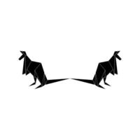 Pair Kangaroo Shape Inspired by Origami Form, can use for Logo, Pictogram, Animal Figure, Website, Apps, or Graphic Design Element. Editable vector