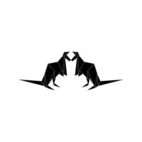 Pair Kangaroo Shape Inspired by Origami Form, can use for Logo, Pictogram, Animal Figure, Website, Apps, or Graphic Design Element. Black White and Flat vector