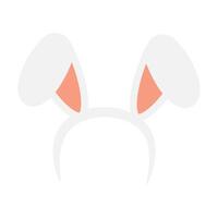 Easter rabbit ears headband icon isolated on white background. Flat easter card design element. Spring hare ear accessory vector