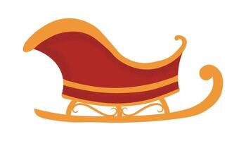Festive Santa Claus Sleigh. Traditional Christmas and New Year decoration vector