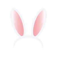 Easter rabbit ears headband icon isolated on white background. Flat cartoon easter card element. Spring hare ear accessory vector