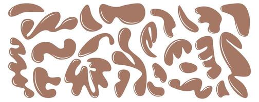 Set of liquid abstract organic blob shapes. Wavy elements bubbles and drops.Trendy liquid forms y2k style vector