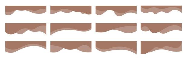 Collection of dividers shape templates. Modern separator header for website and app. Curve lines, wave collection of abstract design element for top and bottom page web vector