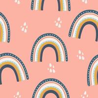 Seamless pattern with rainbows. vector