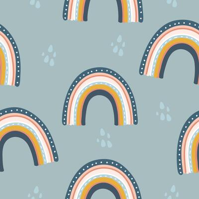 Seamless pattern rainbows.
