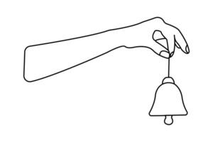 Continuous single line drawing of Christmas bells outline icon vector