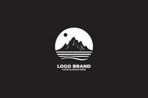 Minimalist Mountain Logo in Monochrome vector