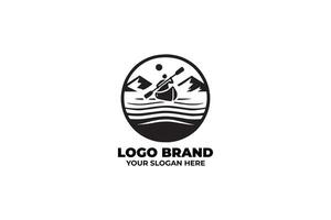 Simple and Elegant Canoe Design with River Elements vector