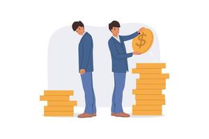 Difference in income between two business men who have accumulated different capital vector