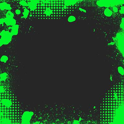 Grunge textured square background. Trendy frame overlay with messy splatter and paint stains for retro layouts