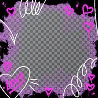 Grunge textured square background for valentines day. Abstract graffiti frame overlay with halftone effect, messy splatter and paint stains for retro layouts vector