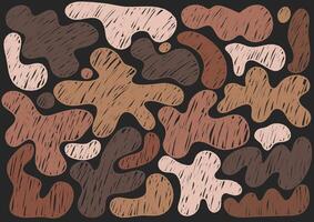 Set of organic liquid shapes and fluid forms. Hand drawn textured modern figures vector