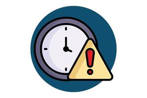 Delay icon. colored outline icon style. clock with exclamation mark. icon related to time and date. time elements illustration vector