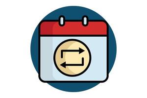 Recurring icon. colored outline icon style. icon related to notification, time and date. time elements illustration vector