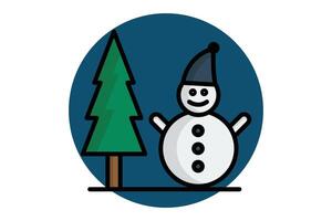 Winter icon. colored outline icon style. icon related to holiday, time and date. time elements illustration vector