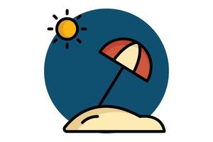 Summer icon. colored outline icon style. icon related to holiday, time and date. time elements illustration vector