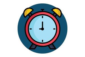 Alarm icon. colored outline icon style. icon related to notification, time and date. time elements illustration vector
