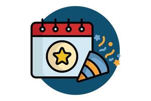 Event icon. colored outline icon style. icon related to time and date. time elements illustration vector