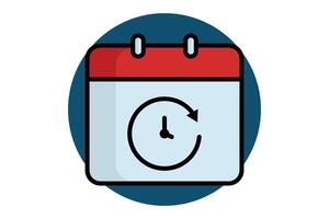 Deadline icon. colored outline icon style. calendar with arrow. icon related to time and date. time elements illustration vector
