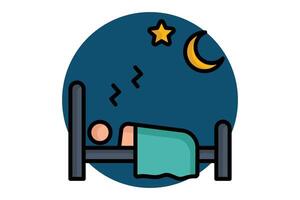 Sleep icon. colored outline icon style. icon related to time and date. time elements illustration vector