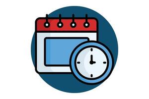 Schedule icon. colored outline icon style. icon related to time and date. time elements illustration vector