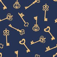Seamless pattern with keys vector