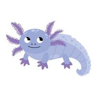 Cute Axolotl Character Illustration vector