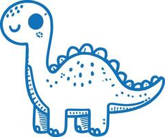 ide View Brachiosaurus Simple Whimsical Dinosaur Drawing vector