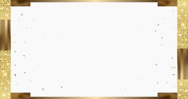 Template for card, coupon, certificate. Luxury background with gold glitter. Empty gift voucher with place for text. vector