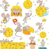 Cheese and Mouse Digital Element vector