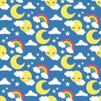 Seamless pattern background of sky good night vector
