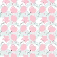 Seamless pattern background with clouds and balloons vector
