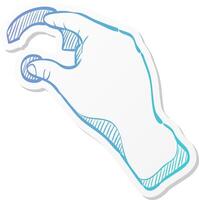 rotate finger gesture icon in sticker color style vector
