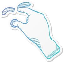 finger gesture icon in sticker color style gadget touch pad display laptop computer vector
