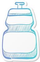 cycling water bottle icon in sticker color style sport ride bicycle race tour drink refresh hydrate vector