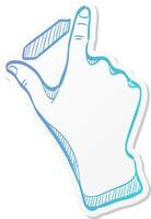 spread finger gesture icon in sticker color style gadget touch pad display smartphone laptop computer vector