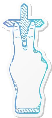 finger gesture icon in sticker color style