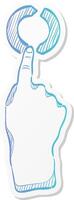 finger gesture icon in sticker style gadget touch pad display laptop computer vector