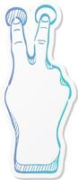 two finger gesture icon in sticker color style gadget touch pad display smartphone laptop computer vector