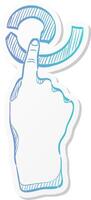 roll finger gesture icon in sticker color style gadget touch pad display smartphone laptop computer vector