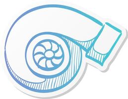turbo charger icon in sticker color style automobile car sport speed boost engine machine vector